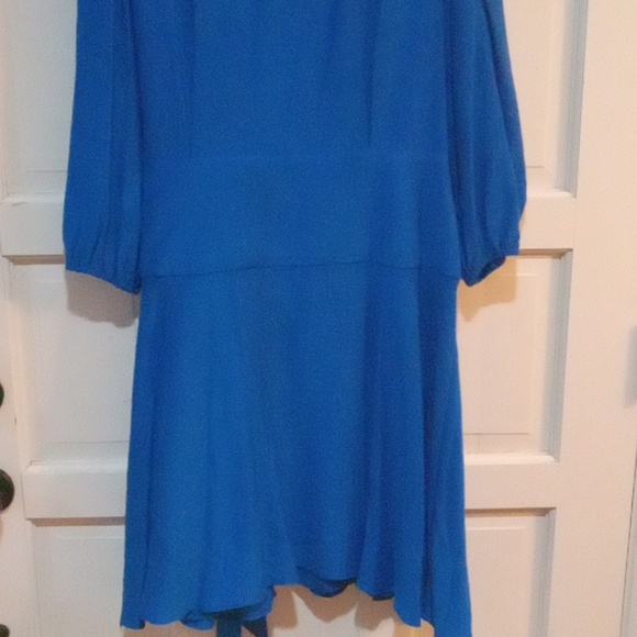 Anne Klein Lapis Blue V-neck Wrap Dress 3/4 Sleeve Size 18 - Picture 5 of 9